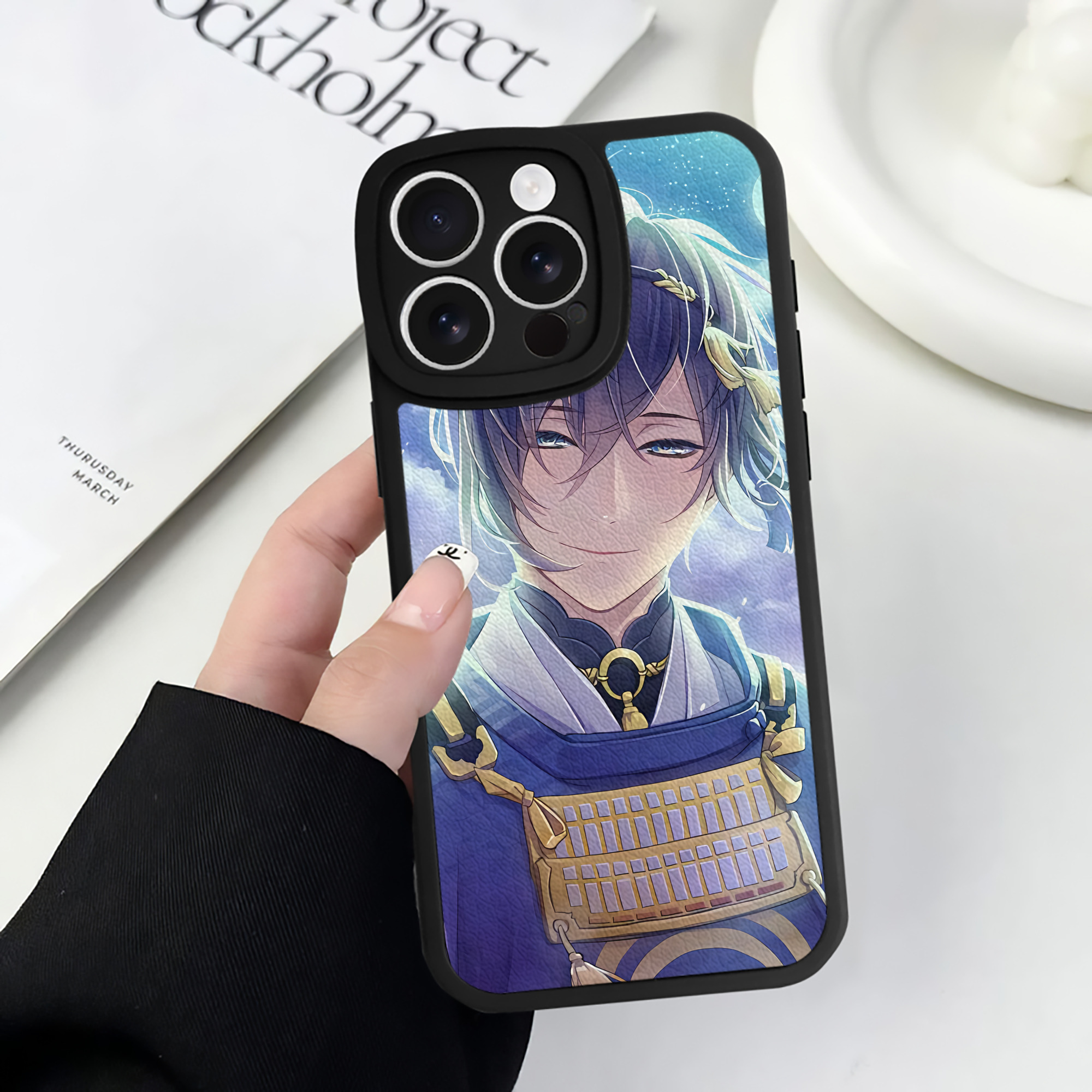 （画像用） 刀剣乱舞 Touken Ranbu 【iPhone 16シリーズ対応】シリコンスマホケース（レザー調） 材質：シリコン